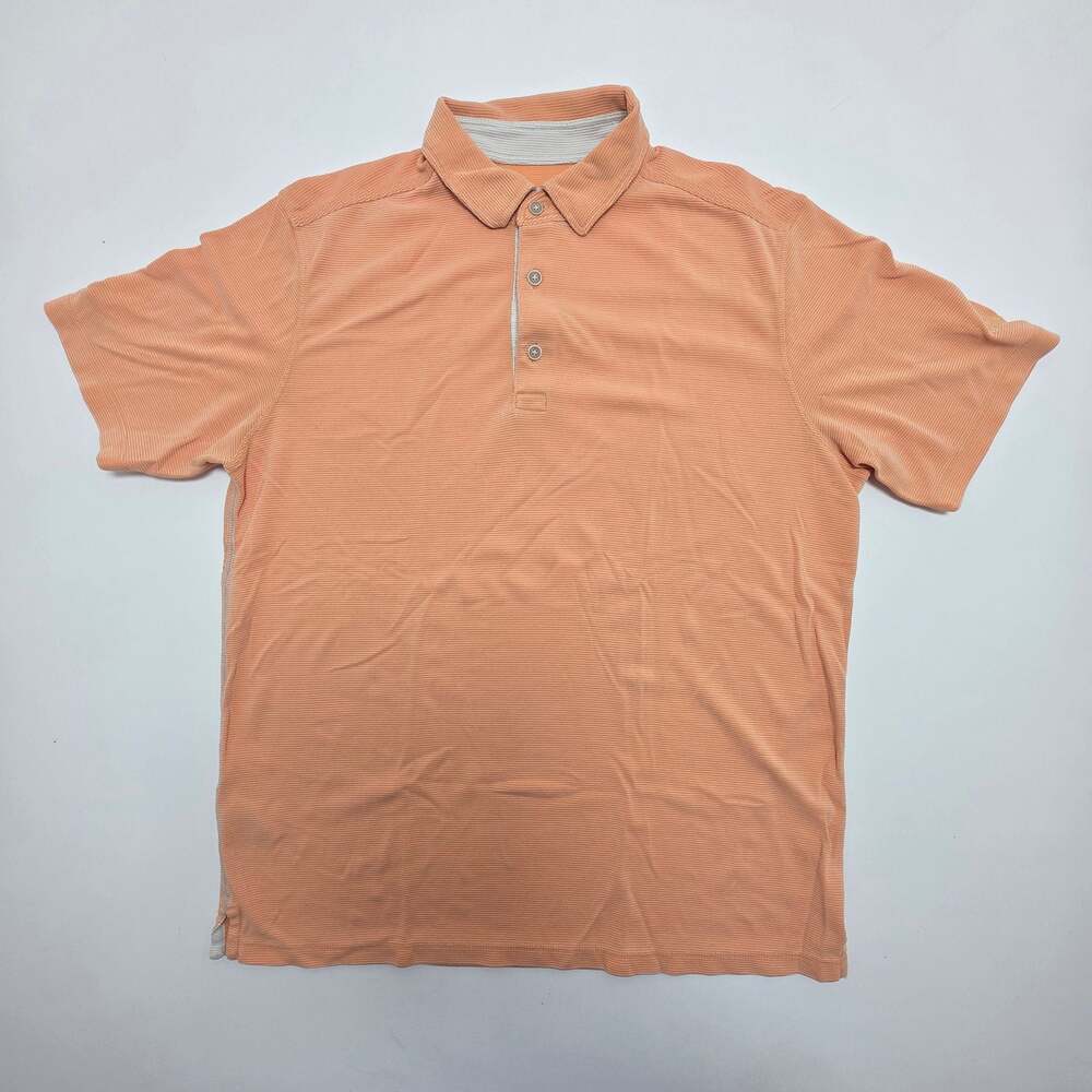 Tommy Bahama Men's Medium Orange Modal Blend Short Sleeve Polo Shirt
